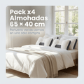 Pack de 4 almohadas suaves de 65 × 40 cm - Renueva tu descanso en una sola compra